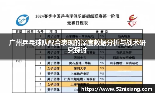 广州乒乓球队配合表现的深度数据分析与战术研究探讨
